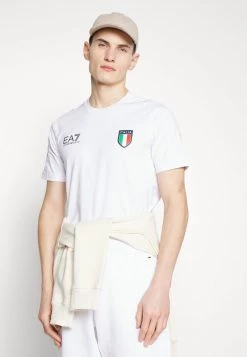 EA7 Emporio Armani Homme T Shirt Imprimé White -EA7 Emporio Armani Soldes Magasin f54655ec831e42bdb2afbcda77cd1ae0