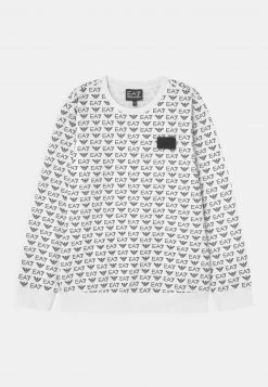 EA7 Emporio Armani MONOGRAM UNISEX Sweatshirt Fancy White