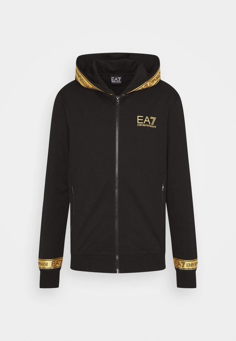 EA7 Emporio Armani Homme Sweat à Capuche Zippé Black/gold 5 EA7 Emporio Armani Homme Sweat à Capuche Zippé Black/gold – Image 5