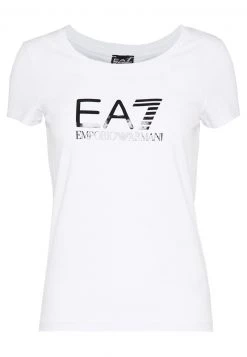 EA7 Emporio Armani T Shirt Imprimé White Black Femme -EA7 Emporio Armani Soldes Magasin 0cbbf323128e4fc2bba768429c0365d2