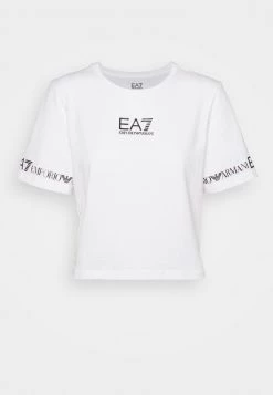 EA7 Emporio Armani T Shirt Imprimé White/black Femme