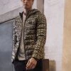 EA7 Emporio Armani JACKET HO ALLOVER LOGO Doudoune Black/gold Homme