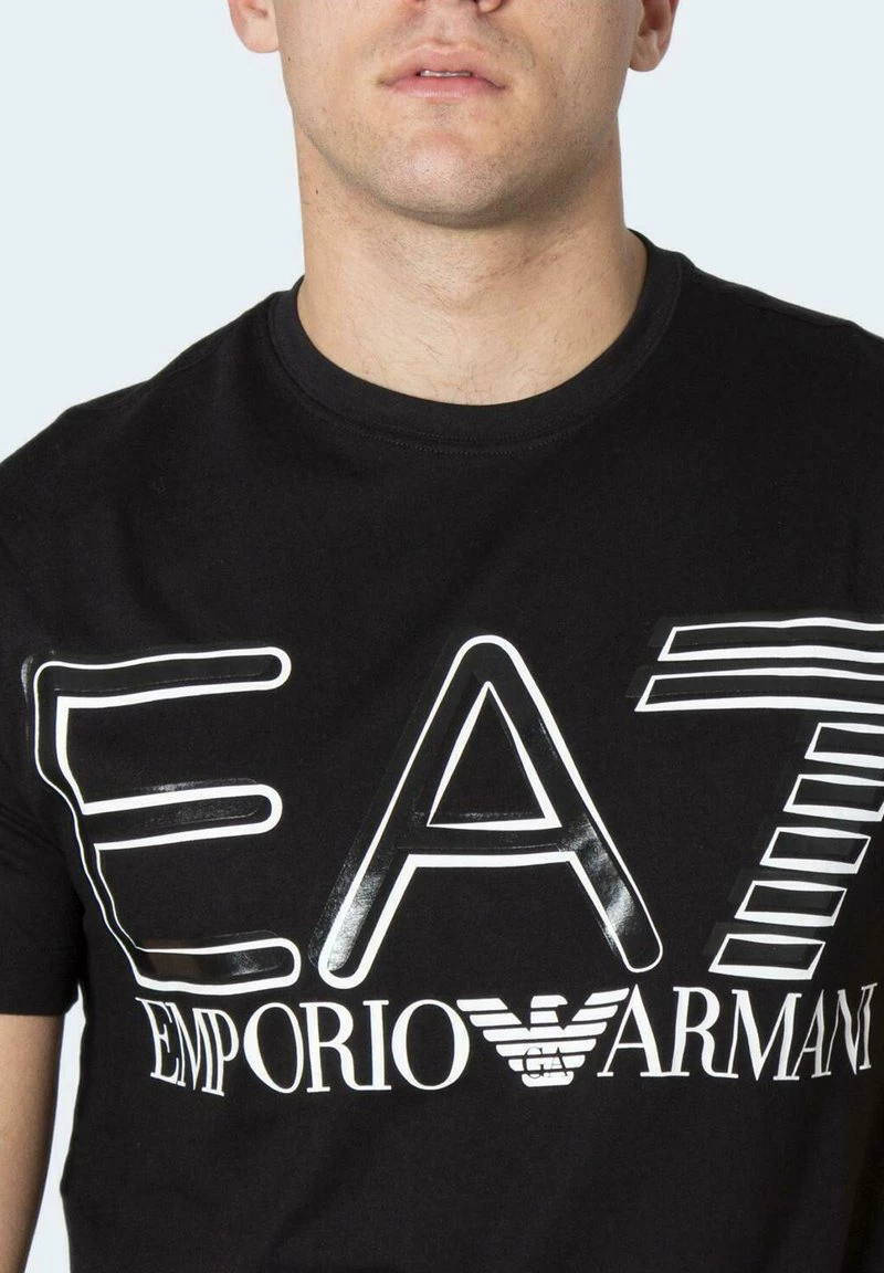 EA7 Emporio Armani Homme STAMPA LOGO T Shirt Imprimé Black 4 EA7 Emporio Armani Homme STAMPA LOGO T Shirt Imprimé Black – Image 4