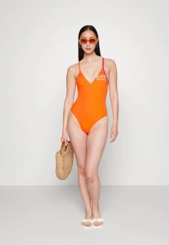 EA7 Emporio Armani SEAWORLD MAXI LOGO WOMENS SWIMSUIT Maillot De Bain Arancio/orange Femme -EA7 Emporio Armani Soldes Magasin 56ab39836c4943d7a92ed3bcd11809d4