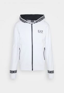 EA7 Emporio Armani Homme Sweat à Capuche Zippé White -EA7 Emporio Armani Soldes Magasin 59cdf96fcf794b1f944838efce440403