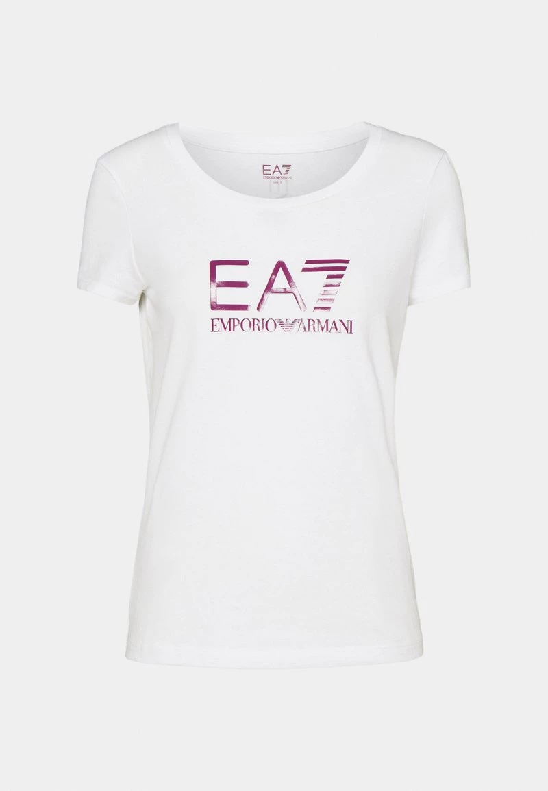EA7 Emporio Armani Femme T Shirt Imprimé White/boysenberry 6 EA7 Emporio Armani Femme T Shirt Imprimé White/boysenberry – Image 6