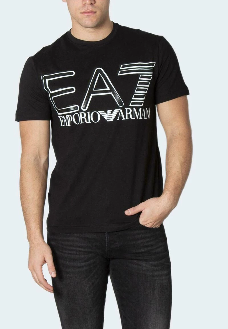 EA7 Emporio Armani Homme STAMPA LOGO T Shirt Imprimé Black 3 EA7 Emporio Armani Homme STAMPA LOGO T Shirt Imprimé Black – Image 3