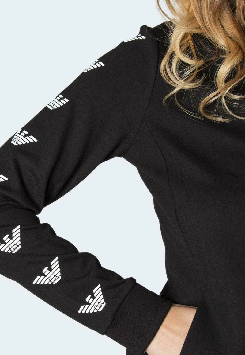 EA7 Emporio Armani Femme Sweat à Capuche Zippé Black 4 EA7 Emporio Armani Femme Sweat à Capuche Zippé Black – Image 4