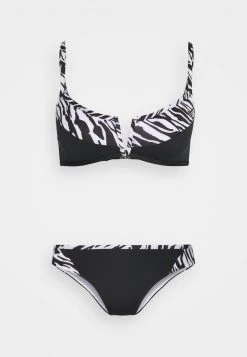 EA7 Emporio Armani SEAWORLD GRAPHIC BAND WOMENS SET Bikini Nero/bianco Femme -EA7 Emporio Armani Soldes Magasin a83280bcb31a442e853786d94d034e66