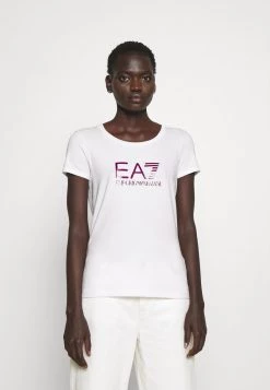 EA7 Emporio Armani Femme T Shirt Imprimé White/boysenberry