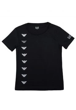 EA7 Emporio Armani Femme T Shirt Imprimé Schwarz