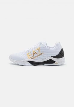 EA7 Emporio Armani TENNIS TECH CLAY Chaussures De Tennis Pour Terre Battueerre Battue White/gold/black Homme