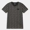 EA7 Emporio Armani MONOGRAM UNISEX T Shirt Imprimé Fancy Black Gold