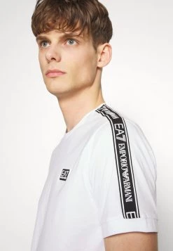 EA7 Emporio Armani Homme T Shirt Imprimé White -EA7 Emporio Armani Soldes Magasin e394eac4f49b476aab8c8433624732a3