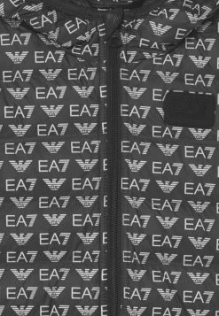 EA7 Emporio Armani HOODIE ECO DOWN MONOGRAM UNISEX Veste D'hiver Fancy Black White -EA7 Emporio Armani Soldes Magasin f95a171255d145fc88ed8189017bafc7